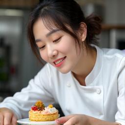 사하라빈 페이스트리 셰프 이데저트가 사막 테마 디저트를 만들고 있는 모습